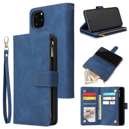 Multifunctional Retro Frosted Horizontal Flip Leather Case with Card Slot & Holder & Zipper Wallet & Photo Frame & Lanyard, For iPhone XR, For iPhone 11 Pro Max