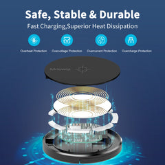 Mriowiz M-2001W 15W Desktop MagSafe Magnetic Wireless Charger for iPhone 12 Series, with USB + USB-C / Type-C Data Cable & Holder