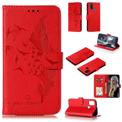 Feather Pattern Litchi Texture Horizontal Flip Leather Case with Holder & Wallet & Card Slots, For Xiaomi Redmi Note 8 Pro, For Galaxy A10s, For Galaxy A20s, For Galaxy M30s