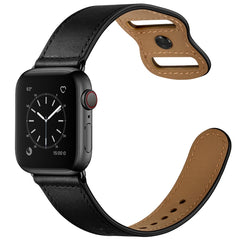 Double Hole Leather Watchband For Apple Watch Series 6 & SE &, 5 & 4 44mm / 3 & 2 & 1 42mm, 5 & 4 40mm / 3 & 2 & 1 38mm