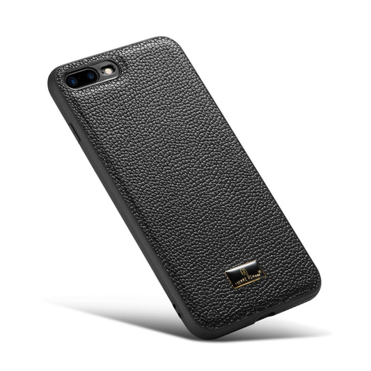 Fierre Shann Leather Texture Phone Back Cover Case, For iPhone SE 2022 / SE 2020 / 8 / 7, For iPhone 8 Plus / 7 Plus, For iPhone XS / X, For iPhone XR, For iPhone XS Max, For iPhone 11