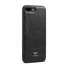 Fierre Shann Leather Texture Phone Back Cover Case, For iPhone SE 2022 / SE 2020 / 8 / 7, For iPhone 8 Plus / 7 Plus, For iPhone XS / X, For iPhone XR, For iPhone XS Max, For iPhone 11