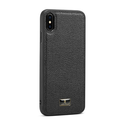 Fierre Shann Leather Texture Phone Back Cover Case, For iPhone SE 2022 / SE 2020 / 8 / 7, For iPhone 8 Plus / 7 Plus, For iPhone XS / X, For iPhone XR, For iPhone XS Max, For iPhone 11