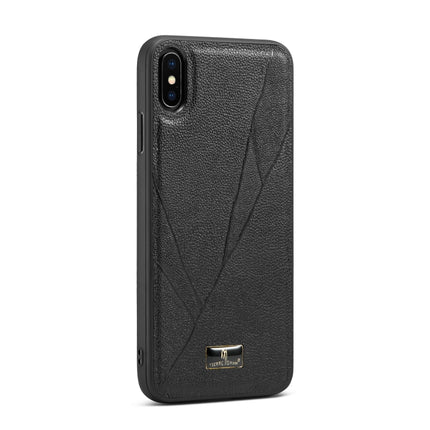 Fierre Shann Leather Texture Phone Back Cover Case, For iPhone SE 2022 / SE 2020 / 8 / 7, For iPhone 8 Plus / 7 Plus, For iPhone XS / X, For iPhone XR, For iPhone XS Max, For iPhone 11