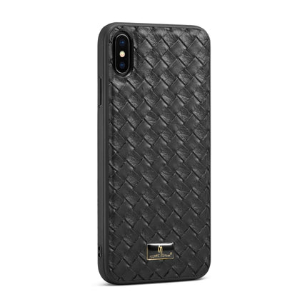 Fierre Shann Leather Texture Phone Back Cover Case, For iPhone SE 2022 / SE 2020 / 8 / 7, For iPhone 8 Plus / 7 Plus, For iPhone XS / X, For iPhone XR, For iPhone XS Max, For iPhone 11