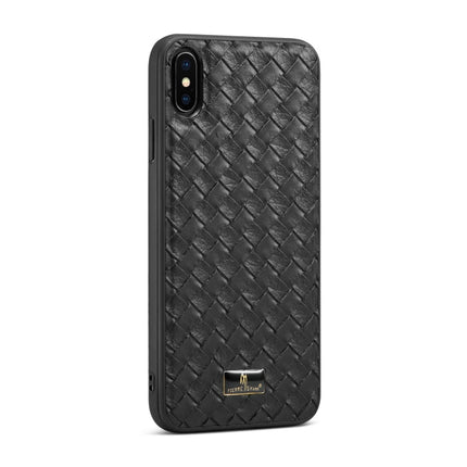 Fierre Shann Leather Texture Phone Back Cover Case, For iPhone SE 2022 / SE 2020 / 8 / 7, For iPhone 8 Plus / 7 Plus, For iPhone XS / X, For iPhone XR, For iPhone XS Max, For iPhone 11