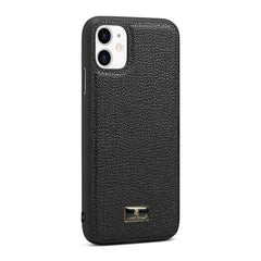 Fierre Shann Leather Texture Phone Back Cover Case, For iPhone SE 2022 / SE 2020 / 8 / 7, For iPhone 8 Plus / 7 Plus, For iPhone XS / X, For iPhone XR, For iPhone XS Max, For iPhone 11
