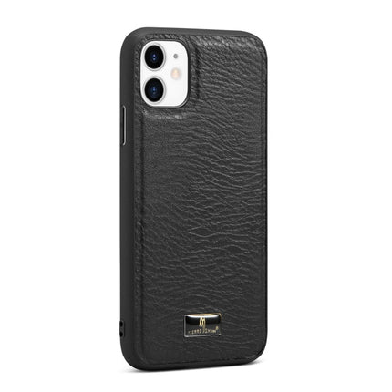 Fierre Shann Leather Texture Phone Back Cover Case, For iPhone SE 2022 / SE 2020 / 8 / 7, For iPhone 8 Plus / 7 Plus, For iPhone XS / X, For iPhone XR, For iPhone XS Max, For iPhone 11
