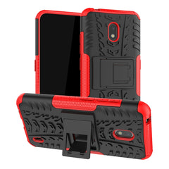 Tire Texture TPU + PC Shockproof Case with Holder, For Nokia 2.2, For OPPO Realme X, For Huawei Honor 9X Pro, For Galaxy Note 10 Plus