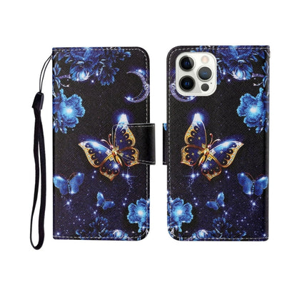 Painted Pattern Horizontal Flip Leathe Case, For iPhone 12/12 Pro