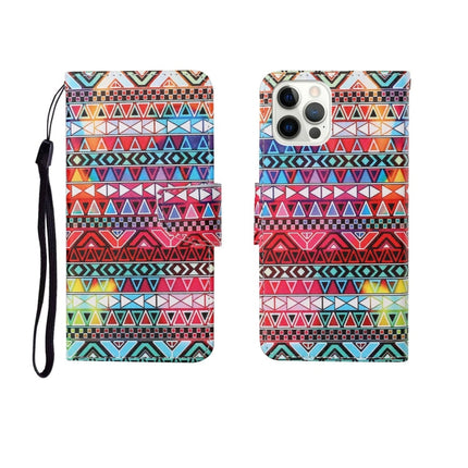 Painted Pattern Horizontal Flip Leathe Case, For iPhone 12/12 Pro