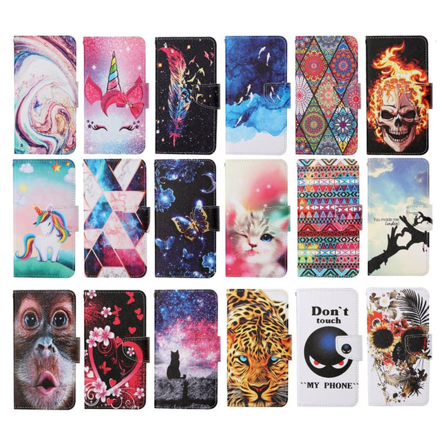Painted Pattern Horizontal Flip Leathe Case, For iPhone 12/12 Pro
