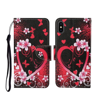 Painted Pattern Horizontal Flip Leathe Case, For iPhone X