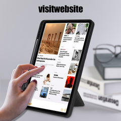 Cloth Texture Multi-folding Horizontal Flip PU Leather Shockproof Case with Holder & Sleep / Wake-up Function, For Samsung Galaxy Tab S8+ / Tab S8 Plus /  Tab S7 FE / Tab S7+ T970 / T975, For Samsung Galaxy Tab S8 / Galaxy Tab S7 T870������������������...