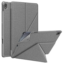 Cloth Texture Multi-folding Horizontal Flip PU Leather Shockproof Case with Holder & Sleep / Wake-up Function, For Samsung Galaxy Tab S8+ / Tab S8 Plus /  Tab S7 FE / Tab S7+ T970 / T975, For Samsung Galaxy Tab S8 / Galaxy Tab S7 T870������������������...