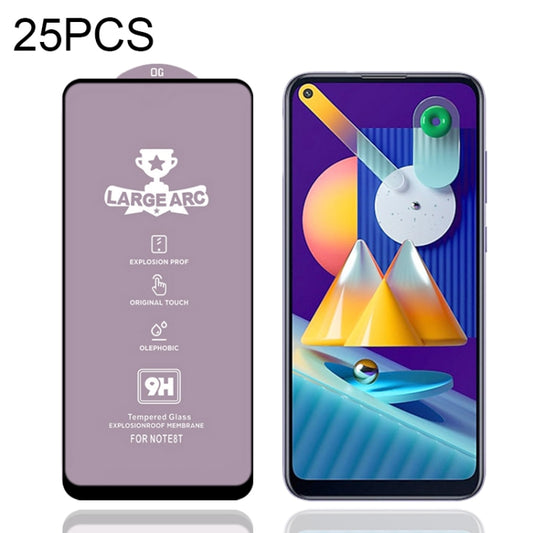 25 PCS 9H HD Large Arc High Alumina Full Screen Tempered Glass Film, For Samsung Galaxy M11 (25 PCS), For Samsung Galaxy M21 / M21 2021 (25 PCS), For Samsung Galaxy M31 (25 PCS), For Samsung Galaxy M31s (25 PCS), For Samsung Galaxy M51 (25 PCS)��������...