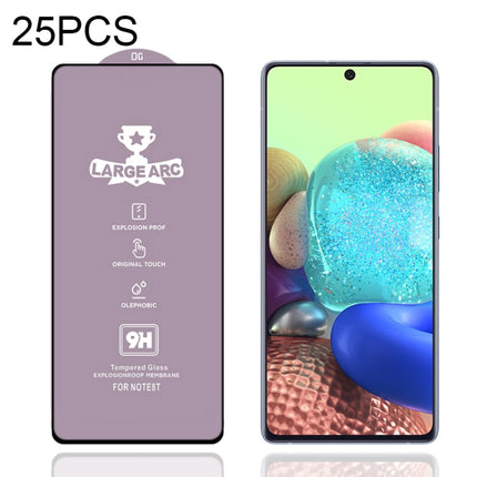 25 PCS 9H HD Large Arc High Alumina Full Screen Tempered Glass Film, For Samsung Galaxy A71 5G (25 PCS)