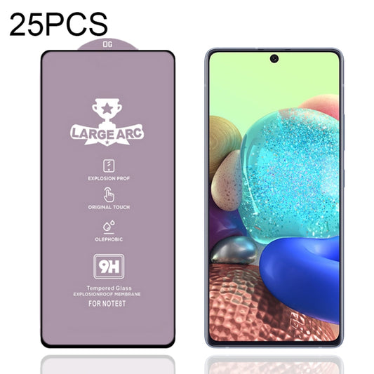 25 PCS 9H HD Large Arc High Alumina Full Screen Tempered Glass Film, For Samsung Galaxy A71 5G (25 PCS)