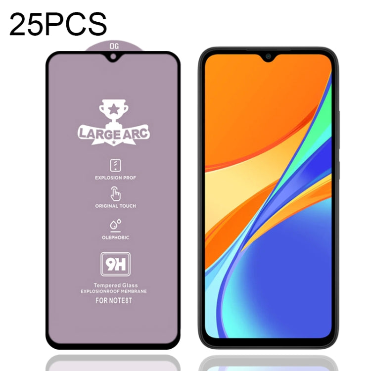 25 PCS 9H HD Large Arc High Alumina Full Screen Tempered Glass Film, For Xiaomi Redmi 9A / 9A Sport  (25 PCS), For Xiaomi Redmi 9C (25 PCS), For Xiaomi Redmi 9i (25 PCS), For Xiaomi Redmi 9AT (25 PCS), For Xiaomi Redmi 9 (India Version) (25 PCS)