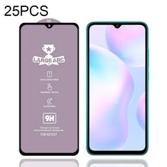 25 PCS 9H HD Large Arc High Alumina Full Screen Tempered Glass Film, For Xiaomi Redmi 9A / 9A Sport  (25 PCS), For Xiaomi Redmi 9C (25 PCS), For Xiaomi Redmi 9i (25 PCS), For Xiaomi Redmi 9AT (25 PCS), For Xiaomi Redmi 9 (India Version) (25 PCS)