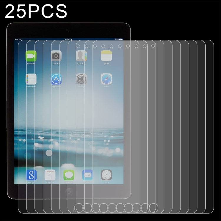 25 PCS 9H 2.5D Explosion-proof Tempered Glass Film, For iPad 9.7 2018 / 2017 / Pro 9.7 / Air 2 / Air (25 PCS)