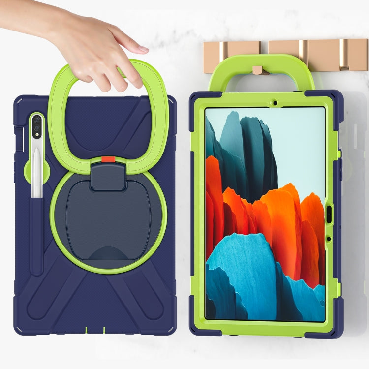 Silicone + PC Protective Case with Holder & Shoulder Strap, For Samsung Galaxy Tab S8 / Galaxy Tab S7 T870 / T875, For Samsung Galaxy Tab A7 10.4 (2020) T500 / T505