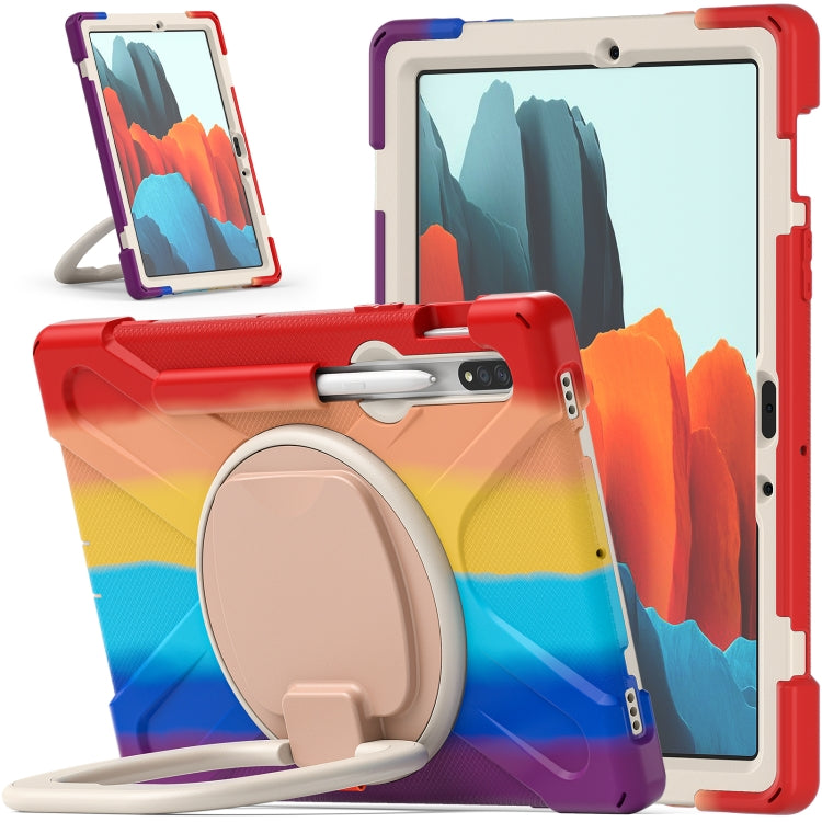 Silicone + PC Protective Case with Holder & Shoulder Strap, For Samsung Galaxy Tab S8 / Galaxy Tab S7 T870 / T875, For Samsung Galaxy Tab A7 10.4 (2020) T500 / T505