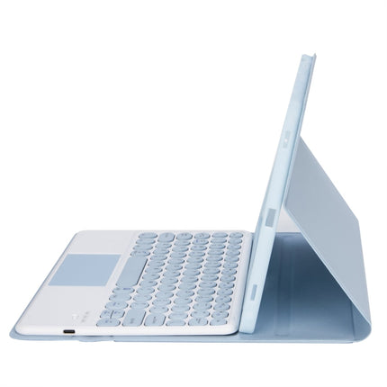 YT098B-A Detachable Candy Color Skin Feel Texture Round Keycap Bluetooth Keyboard Leather Case with Touch Control For iPad Air 11 2024 / 2025 / Air 4 10.9 2020 / Air 5 10.9 2022 (Purple)������������������������������������������������������������������...