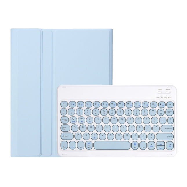 YT11B Detachable Candy Color Skin Feel Texture Round Keycap Bluetooth Keyboard Leather Case For iPad Air 4 2020 / Air 5 2022 / Pro 11 inch 2022 / 2021 / 2020 / 2018(White Ice), For iPad Air 11 2024 / 2025 / Air 4 10.9 2020 / Air 5 10.9 2022������������...