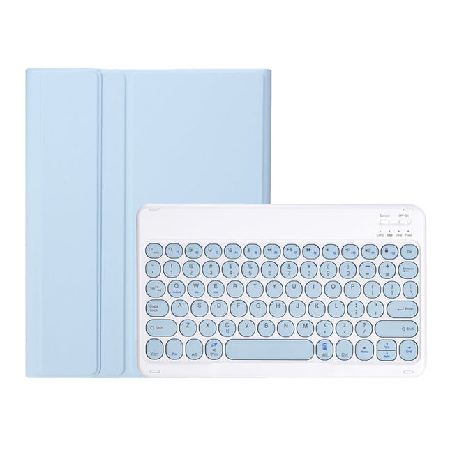 YT11B Detachable Candy Color Skin Feel Texture Round Keycap Bluetooth Keyboard Leather Case For iPad Air 4 2020 / Air 5 2022 / Pro 11 inch 2022 / 2021 / 2020 / 2018(White Ice), For iPad Air 11 2024 / 2025 / Air 4 10.9 2020 / Air 5 10.9 2022������������...