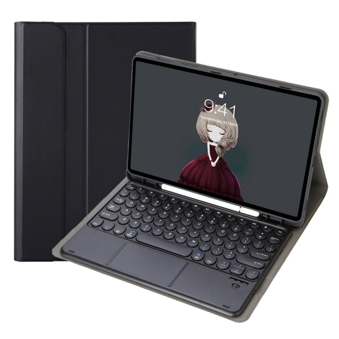 YA098B-A Detachable Lambskin Texture Round Keycap Bluetooth Keyboard Leather Case with Touch Control & Pen Slot & Stand, For iPad Air 5 / 4 10.9 inch 2020 / Pro 11 inch 2020 / 2018, For iPad 10.2 (2020) & (2019) / Air 3 10.5 inch / Pro 10.5 inch       ...
