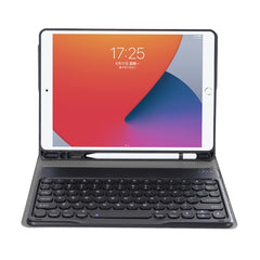 YA098B Detachable Lambskin Texture Round Keycap Bluetooth Keyboard Leather Case with Pen Slot & Stand, For iPad Air 5 / 4 10.9 inch 2020 / Pro 11 inch 2020 / 2018, For iPad 10.2 (2020) & (2019) / Air 3 10.5 inch / Pro 10.5 inch�������������������������...