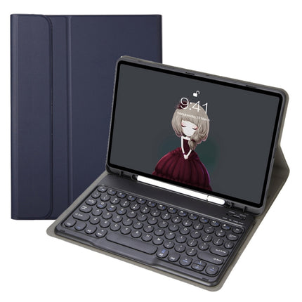 YA098B Detachable Lambskin Texture Round Keycap Bluetooth Keyboard Leather Case with Pen Slot & Stand, For iPad Air 5 / 4 10.9 inch 2020 / Pro 11 inch 2020 / 2018, For iPad 10.2 (2020) & (2019) / Air 3 10.5 inch / Pro 10.5 inch                         ...