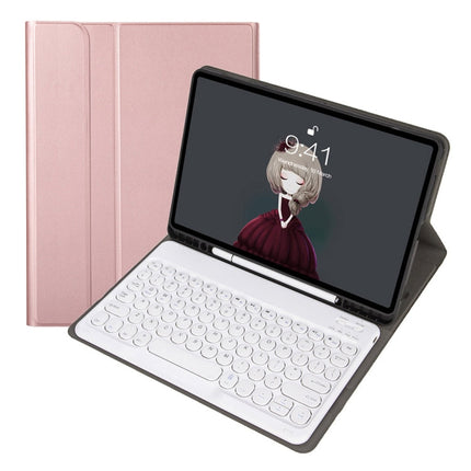 YA098B Detachable Lambskin Texture Round Keycap Bluetooth Keyboard Leather Case with Pen Slot & Stand, For iPad Air 5 / 4 10.9 inch 2020 / Pro 11 inch 2020 / 2018, For iPad 10.2 (2020) & (2019) / Air 3 10.5 inch / Pro 10.5 inch�������������������������...