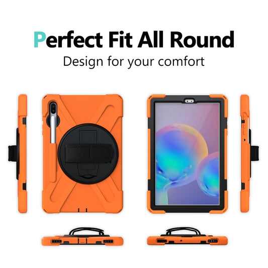 Shockproof Colorful Silicone + PC Protective Case with Holder & Shoulder Strap & Hand Strap & Pen Slot, For Samsung Galaxy Tab S6 10.5 inch T860 / T865