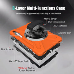 Shockproof Colorful Silicone + PC Protective Case with Holder & Shoulder Strap & Hand Strap & Pen Slot, For Samsung Galaxy Tab S6 10.5 inch T860 / T865