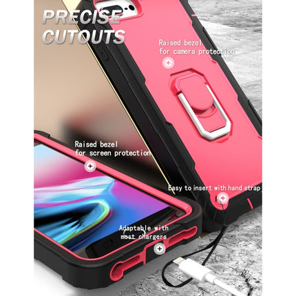 PC + Rubber 3-layers Shockproof Protective Case with Rotating Holder, For iPhone 8 Plus / 7 Plus, For iPhone 11