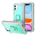 For iPhone 11 / Grey White + Mint Green