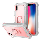 For iPhone XS / X / Grey White + Rose Gold