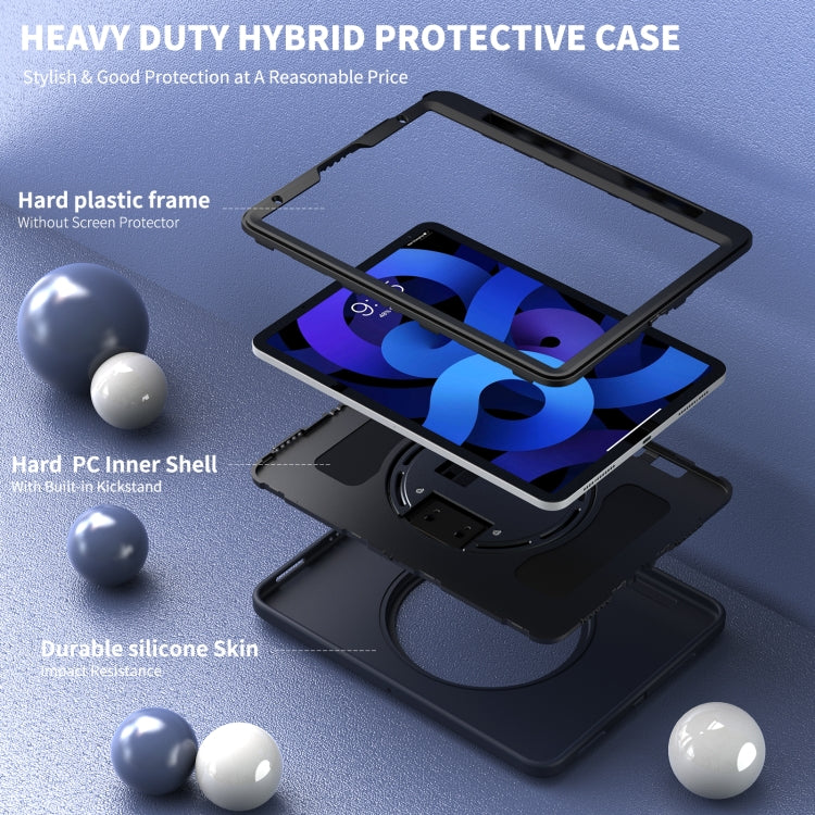 360 Degree Rotation PC + TPU Protective Case with Holder & Hand-strap & Pen Slot, For iPad Air 2022 / Air 2020 10.9, For Samsung Galaxy Tab S8 / Galaxy Tab S7 11 inch T870/T875