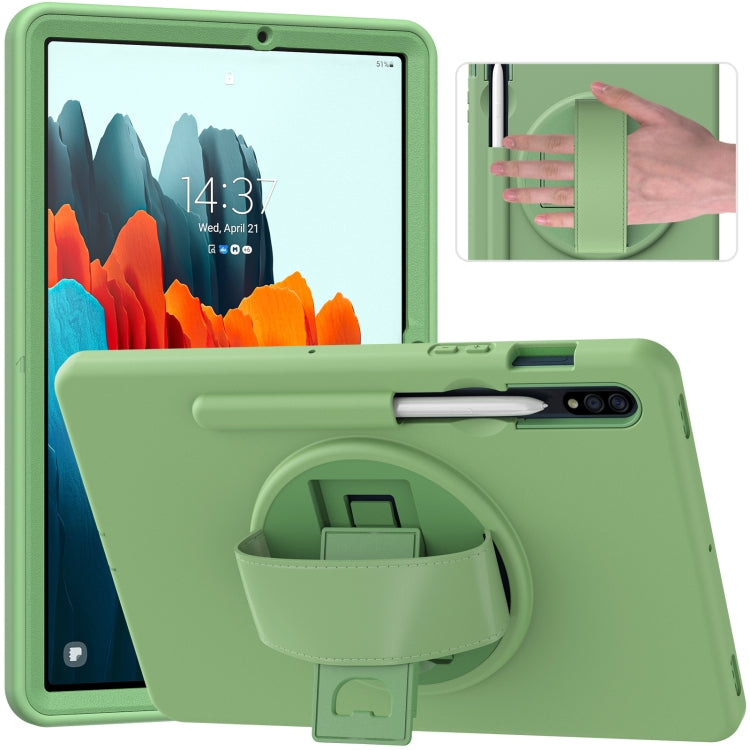 360 Degree Rotation PC + TPU Protective Case with Holder & Hand-strap & Pen Slot, For iPad Air 2022 / Air 2020 10.9, For Samsung Galaxy Tab S8 / Galaxy Tab S7 11 inch T870/T875