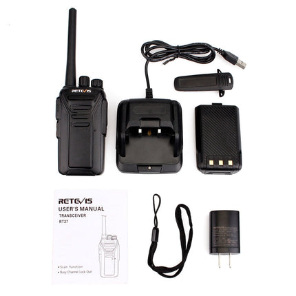 RETEVIS RT27 2W US Frequency 462.5500MHz-467.7125MHz 22CHS FRS Two Way Radio Handheld Walkie Talkie, US Plug