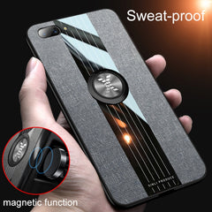 XINLI Stitching Cloth Textue Shockproof TPU Protective Case with Ring Holder, For OPPO A3, For OPPO A5, For OPPO A7, For OPPO A9