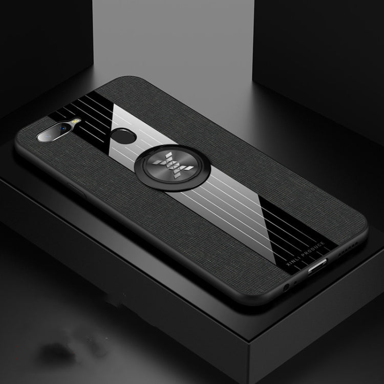 XINLI Stitching Cloth Textue Shockproof TPU Protective Case with Ring Holder, For OPPO A7X / F9, For OPPO A57, For OPPO A59, For OPPO A73