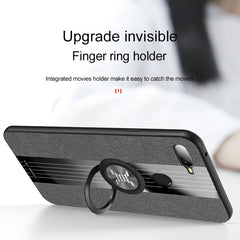 XINLI Stitching Cloth Textue Shockproof TPU Protective Case with Ring Holder, For OPPO A7X / F9, For OPPO A57, For OPPO A59, For OPPO A73