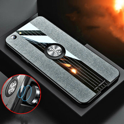 XINLI Stitching Cloth Textue Shockproof TPU Protective Case with Ring Holder