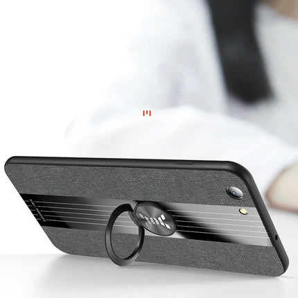 XINLI Stitching Cloth Textue Shockproof TPU Protective Case with Ring Holder