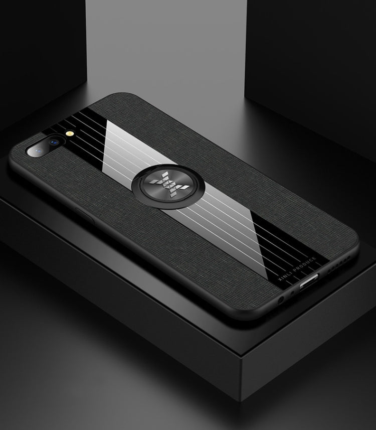 XINLI Stitching Cloth Textue Shockproof TPU Protective Case with Ring Holder, For OPPO R11, For OPPO R11 Plus, For OPPO R11S, For OPPO R11S Plus