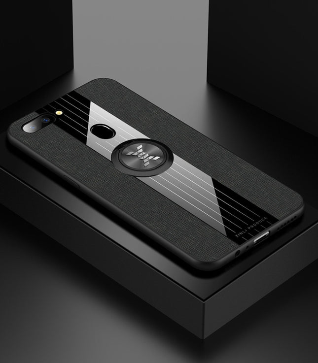 XINLI Stitching Cloth Textue Shockproof TPU Protective Case with Ring Holder