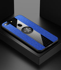 XINLI Stitching Cloth Textue Shockproof TPU Protective Case with Ring Holder, For OPPO R11, For OPPO R11 Plus, For OPPO R11S, For OPPO R11S Plus